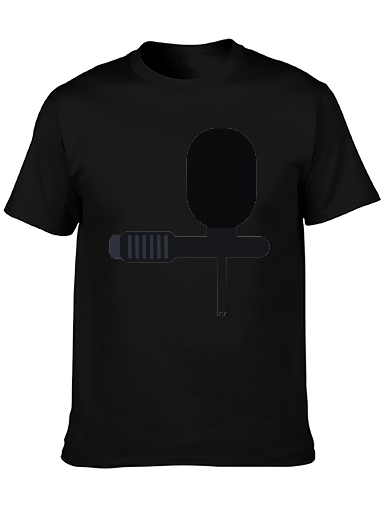 Abstract Microphone Graphic Tee - Stylish Black T-Shirt