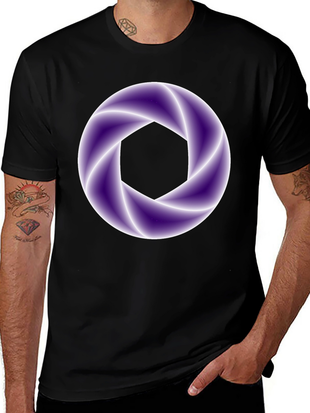 Abstract Aperture Graphic Tee - Black