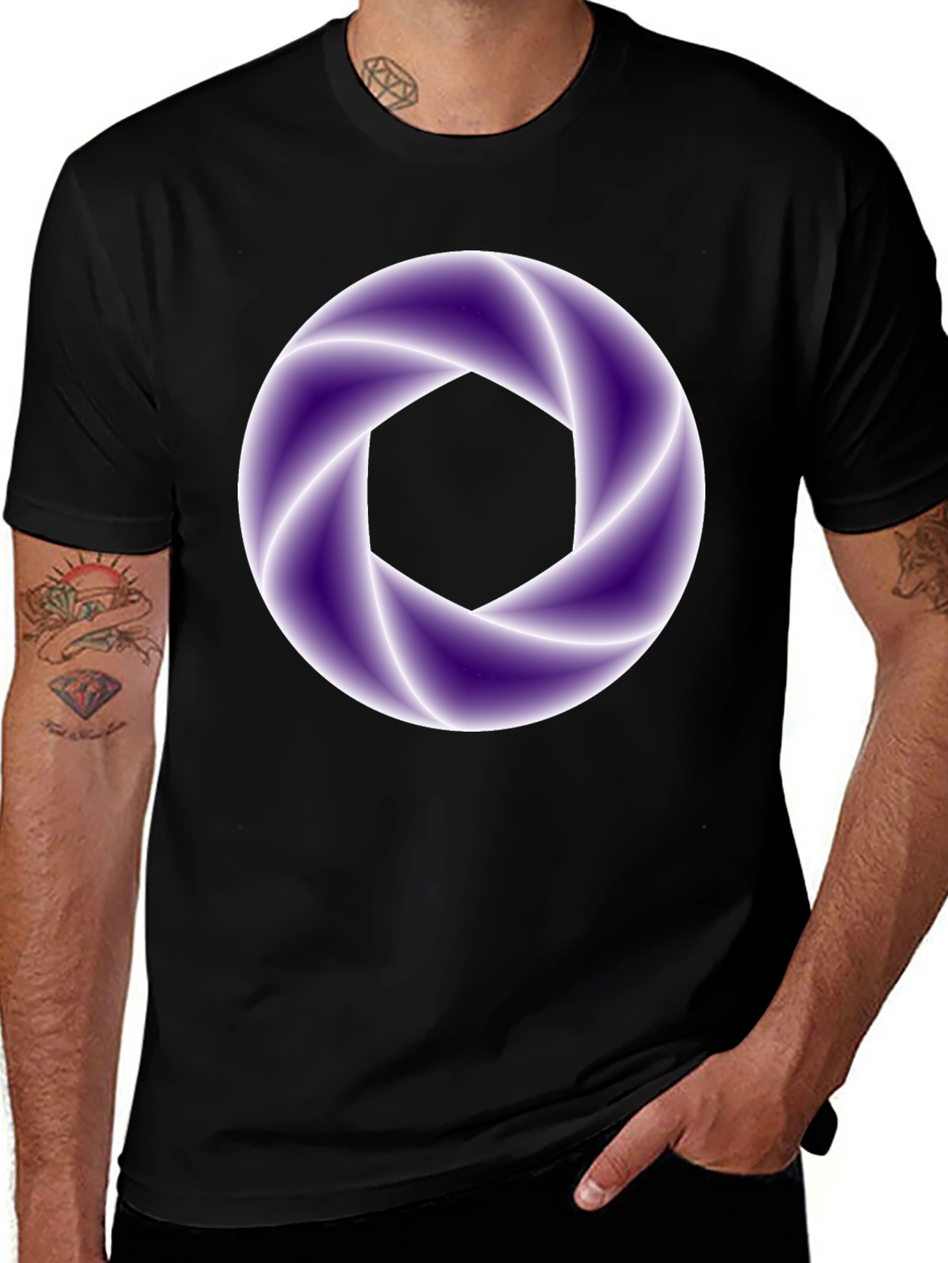 Abstract Aperture Graphic Tee - Black