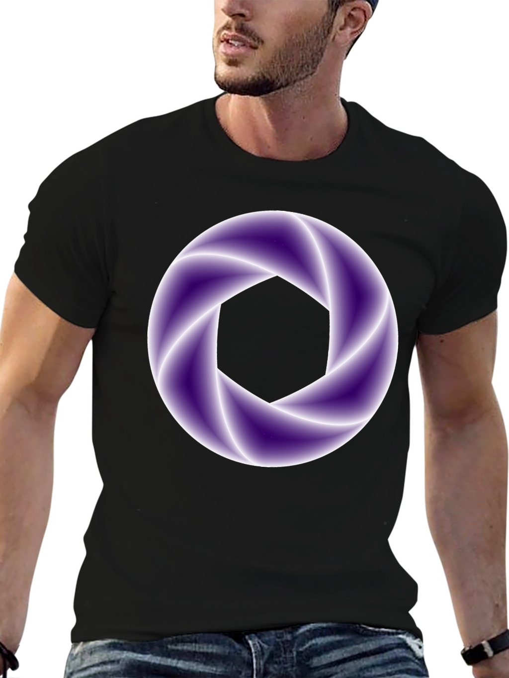 Abstract Aperture Graphic Tee - Black