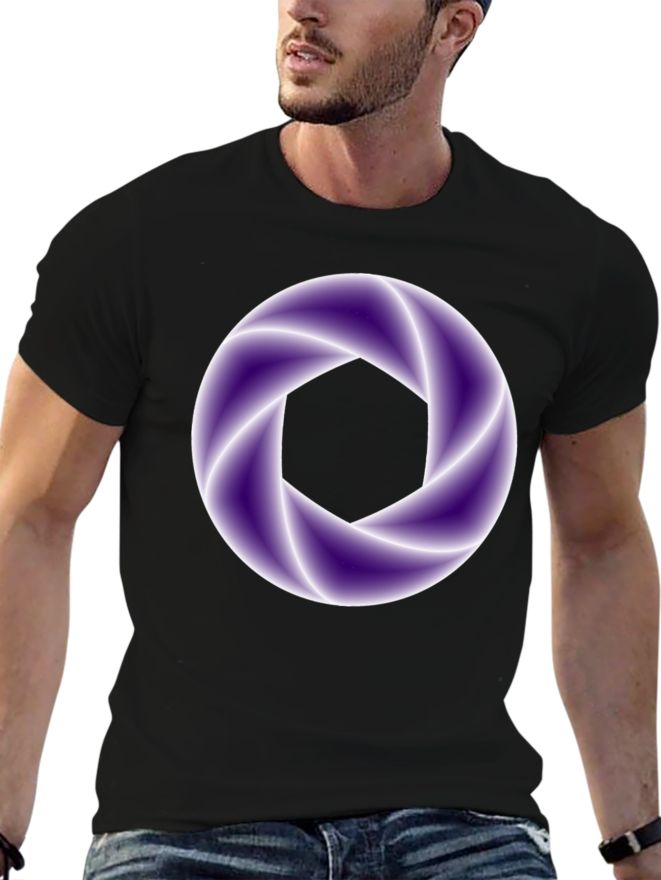 Abstract Aperture Graphic Tee - Black