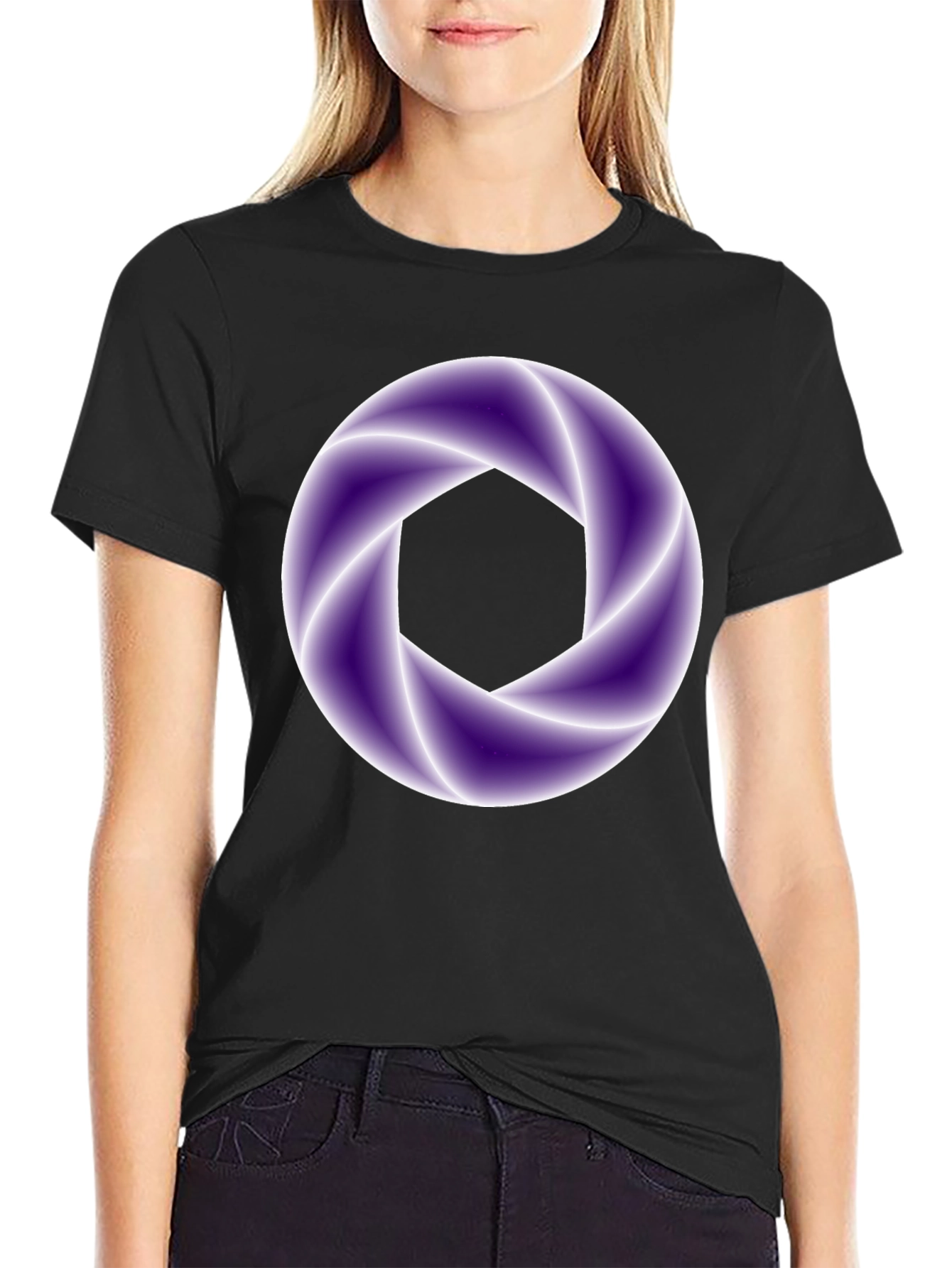 Abstract Aperture Graphic Tee - Black