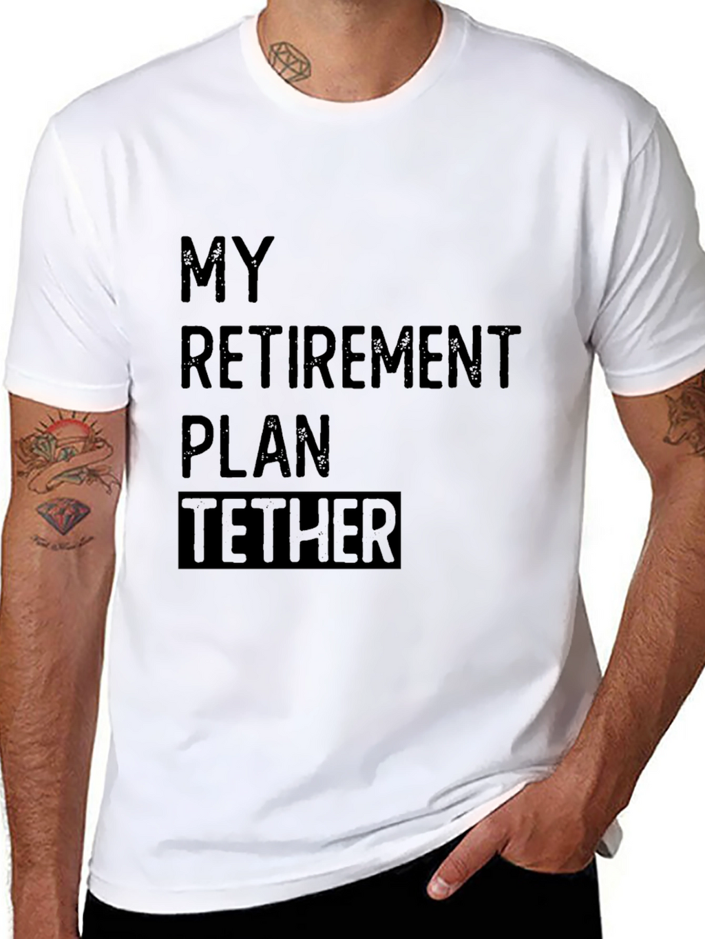 My Retirement Plan Tether Black T-Shirt