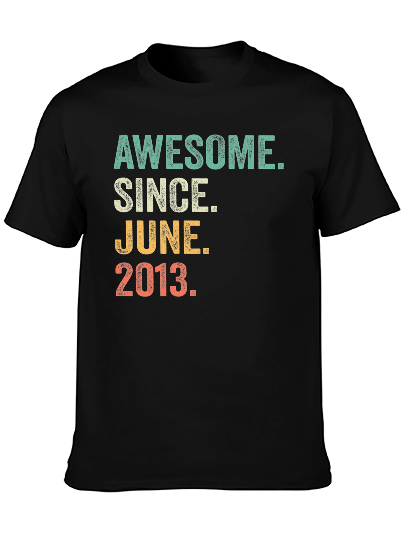 Awesome Since June 2013 Black Graphic T-Shirt