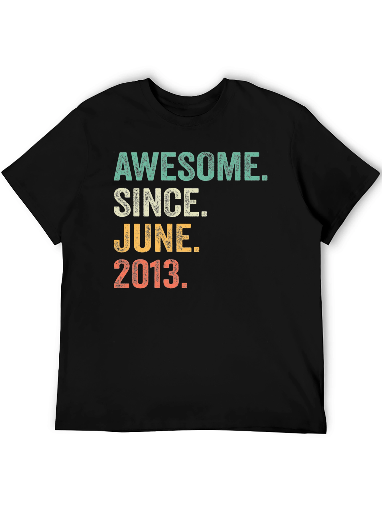 Awesome Since June 2013 Black Graphic T-Shirt