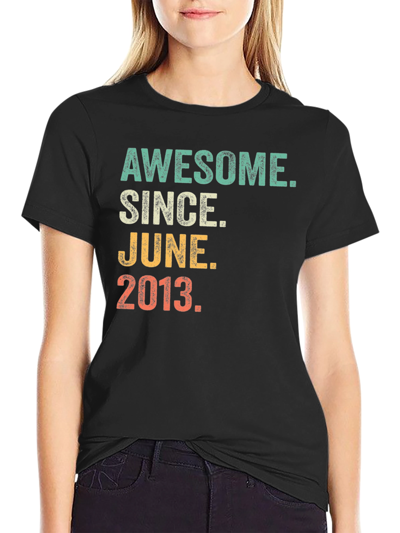 Awesome Since June 2013 Black Graphic T-Shirt