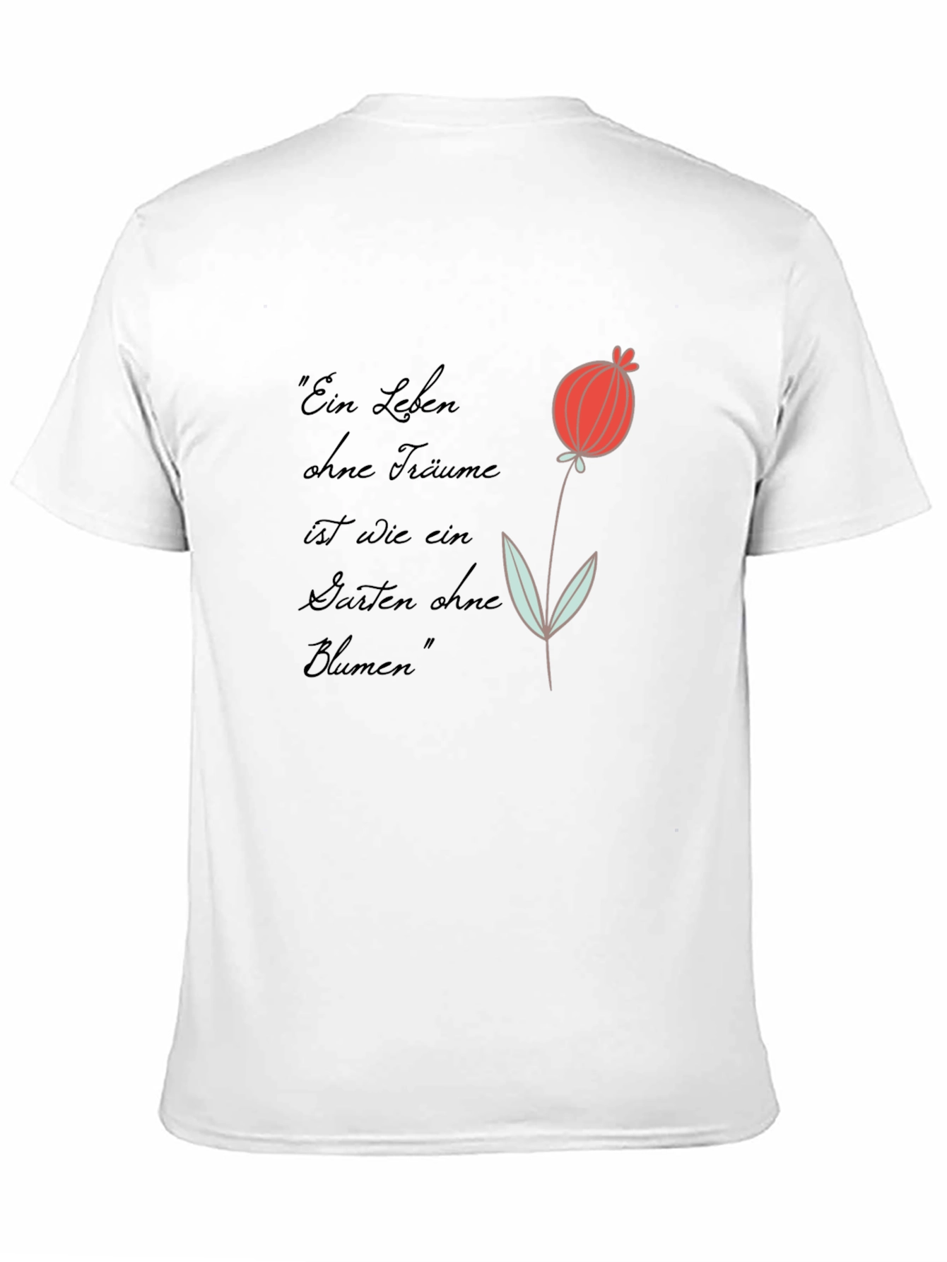 Graphic Tee with Flower and Quote