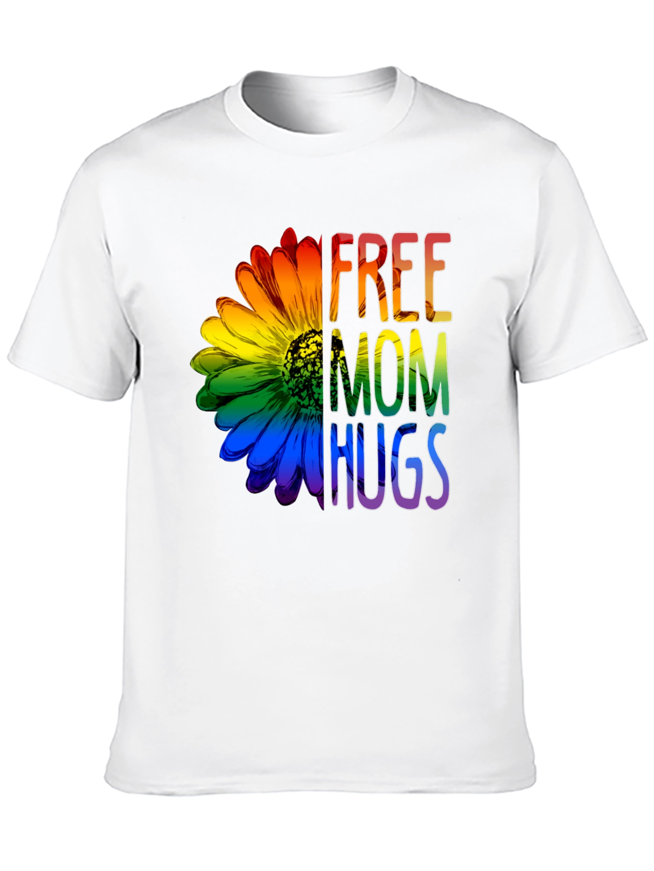 Free Mom Hugs Rainbow Flower T-Shirt