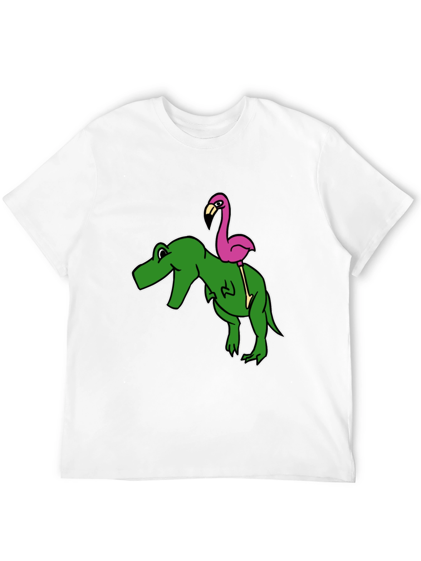 Dino Flamingo T-Shirt - Funny Graphic Tee