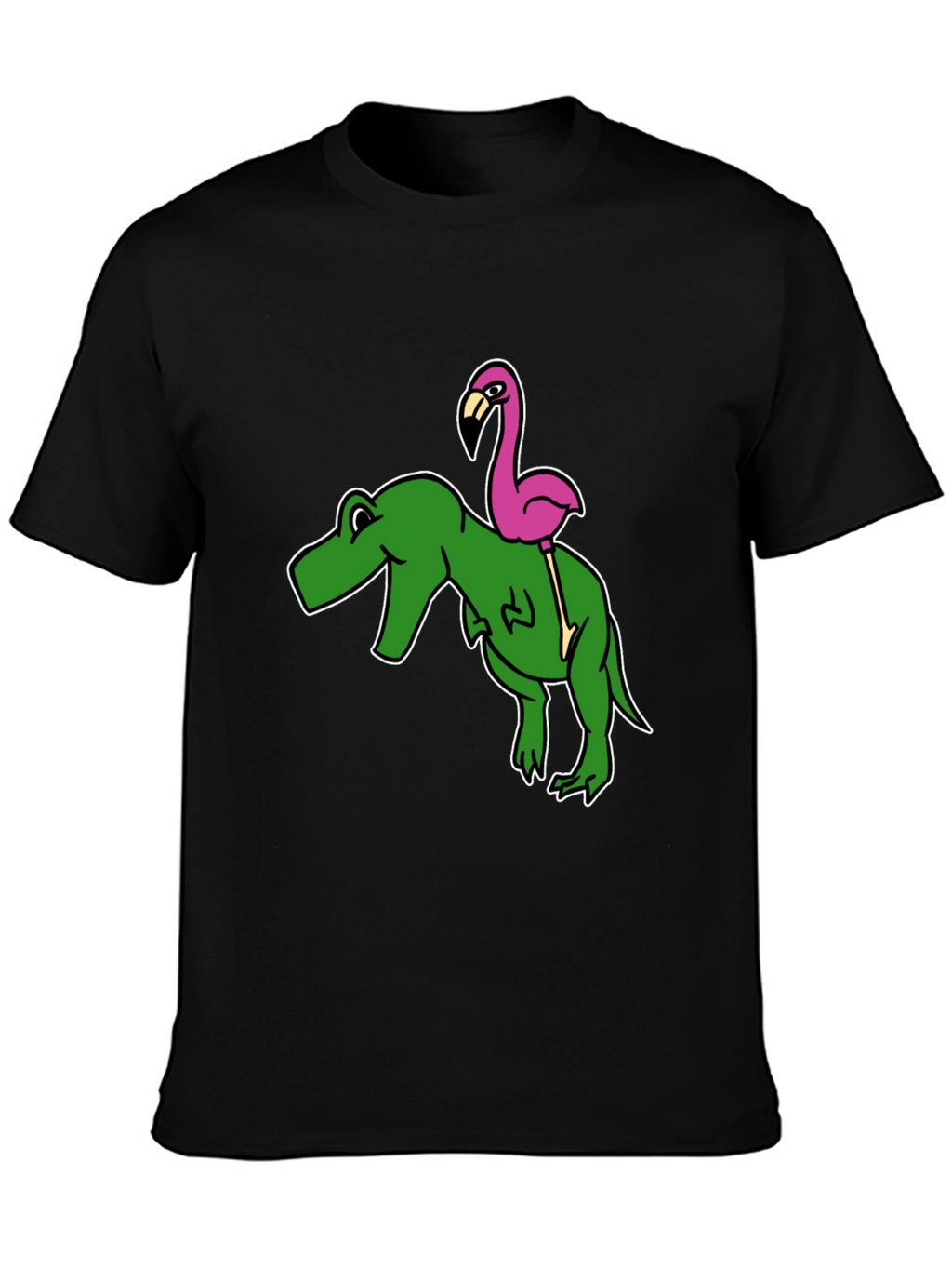 Dino Flamingo T-Shirt - Funny Graphic Tee