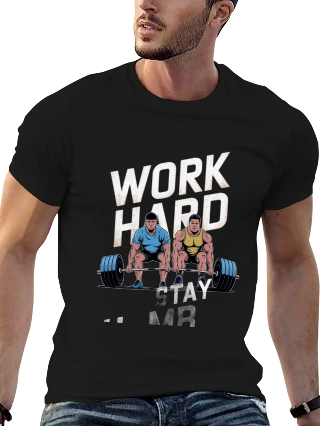 Work Hard Stay Strong Mens Graphic T-Shirt
