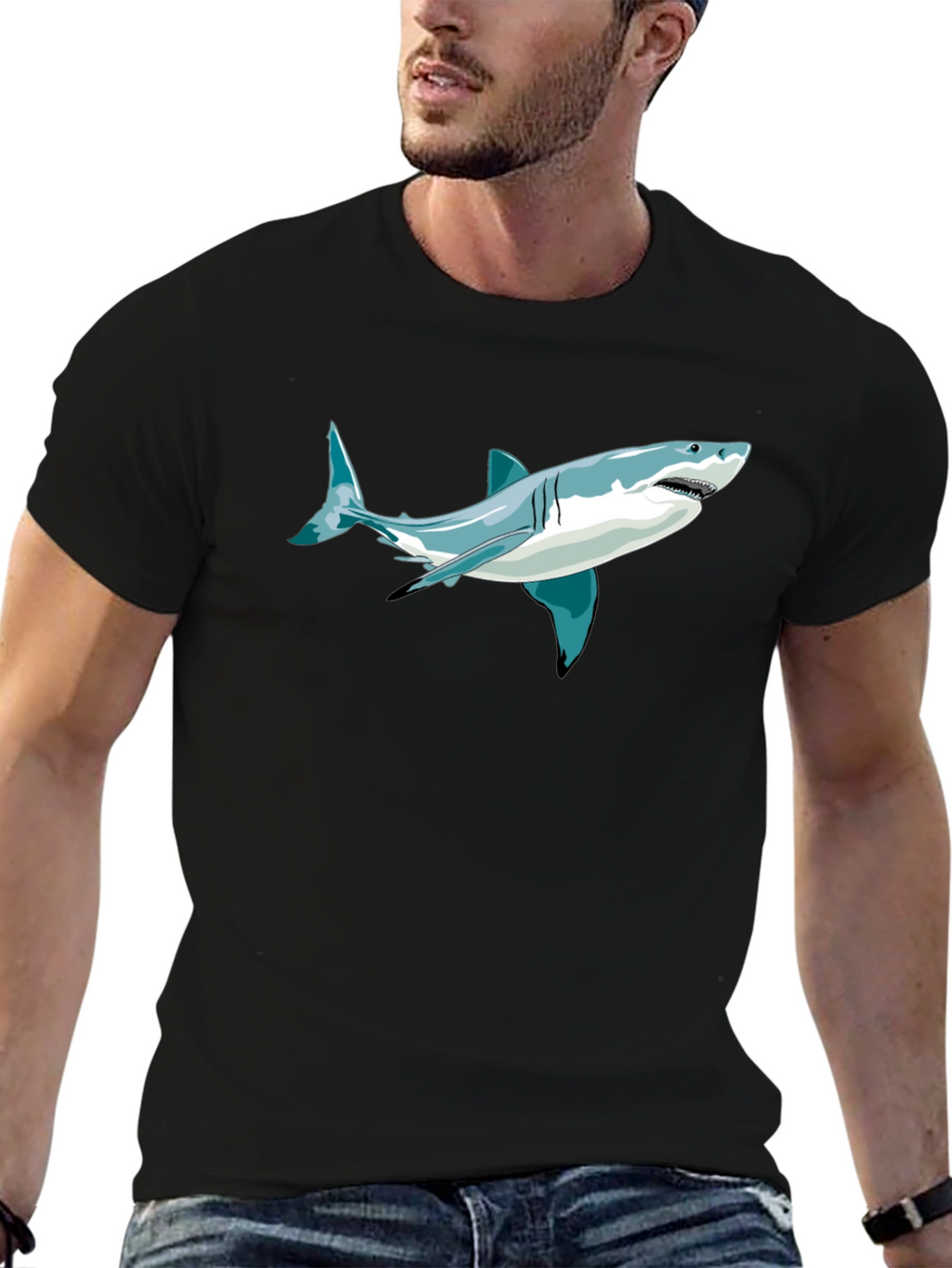 Shark Graphic Tee - Mens Short Sleeve T-Shirt