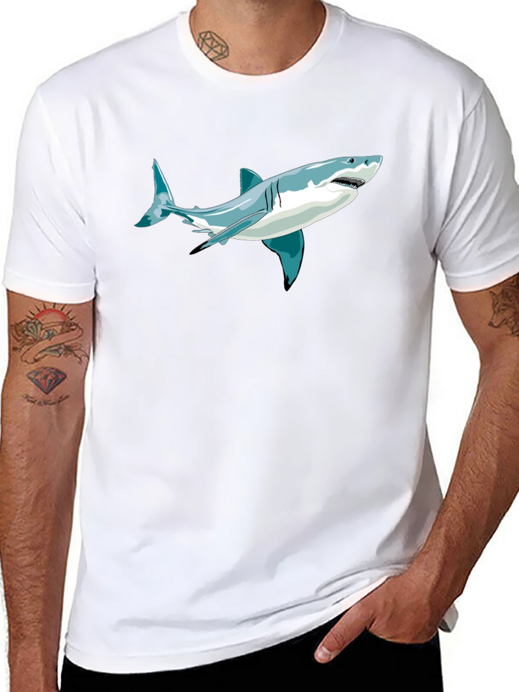 Shark Graphic Tee - Mens Short Sleeve T-Shirt