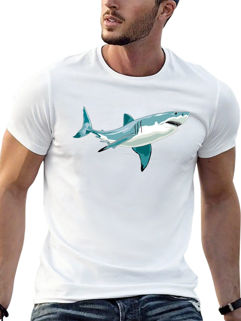 Shark Graphic Tee - Mens Short Sleeve T-Shirt