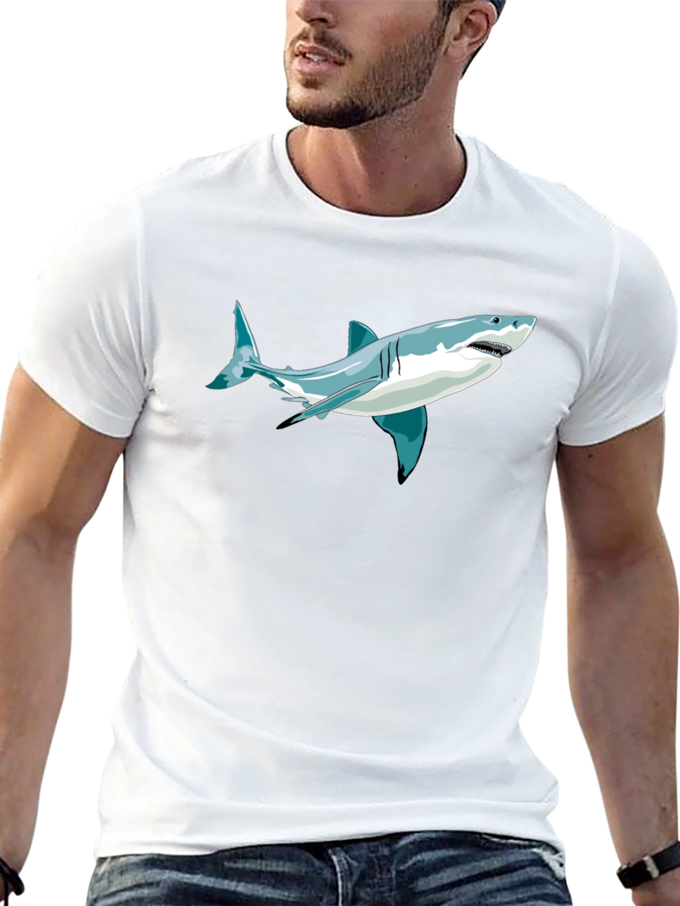 Shark Graphic Tee - Mens Short Sleeve T-Shirt