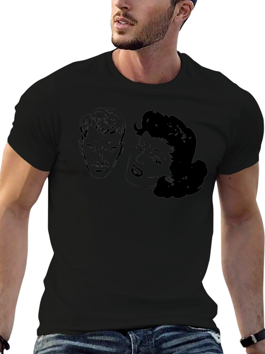 Retro Comic Black T-Shirt