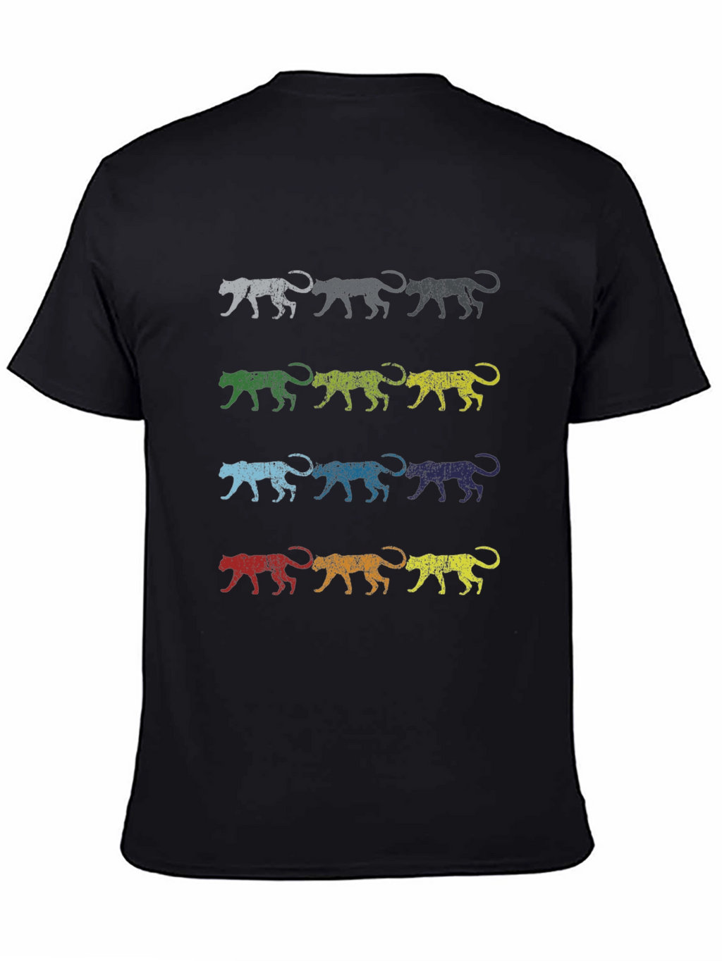Retro Jaguar Print Graphic Tee - Black
