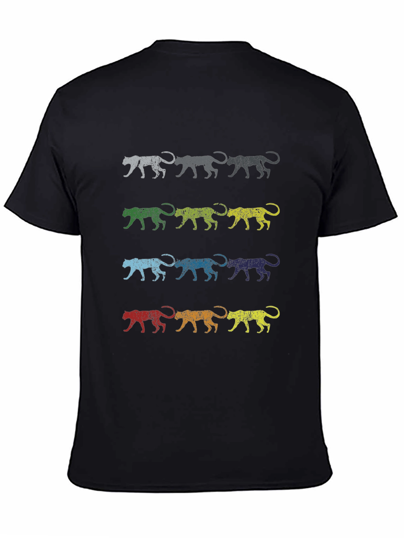 Retro Jaguar Print Graphic Tee - Black