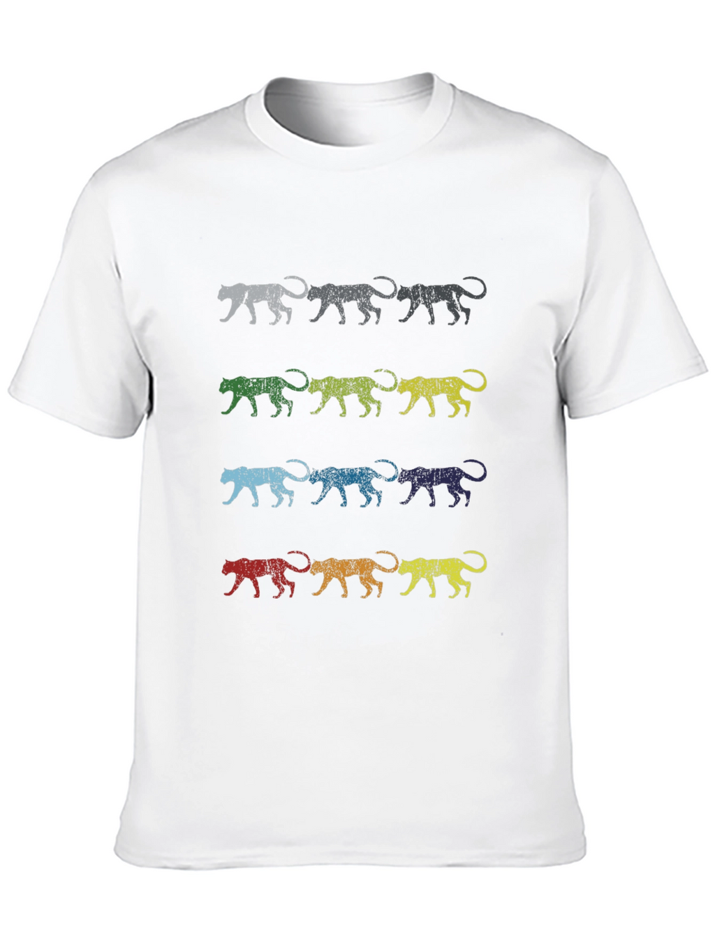 Retro Jaguar Print Graphic Tee - Black