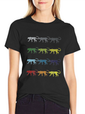Retro Jaguar Print Graphic Tee - Black
