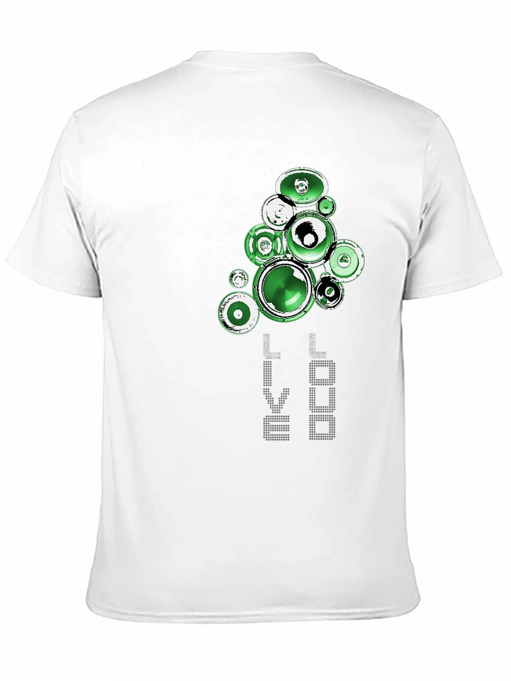 Green Speaker Graphic Black T-Shirt
