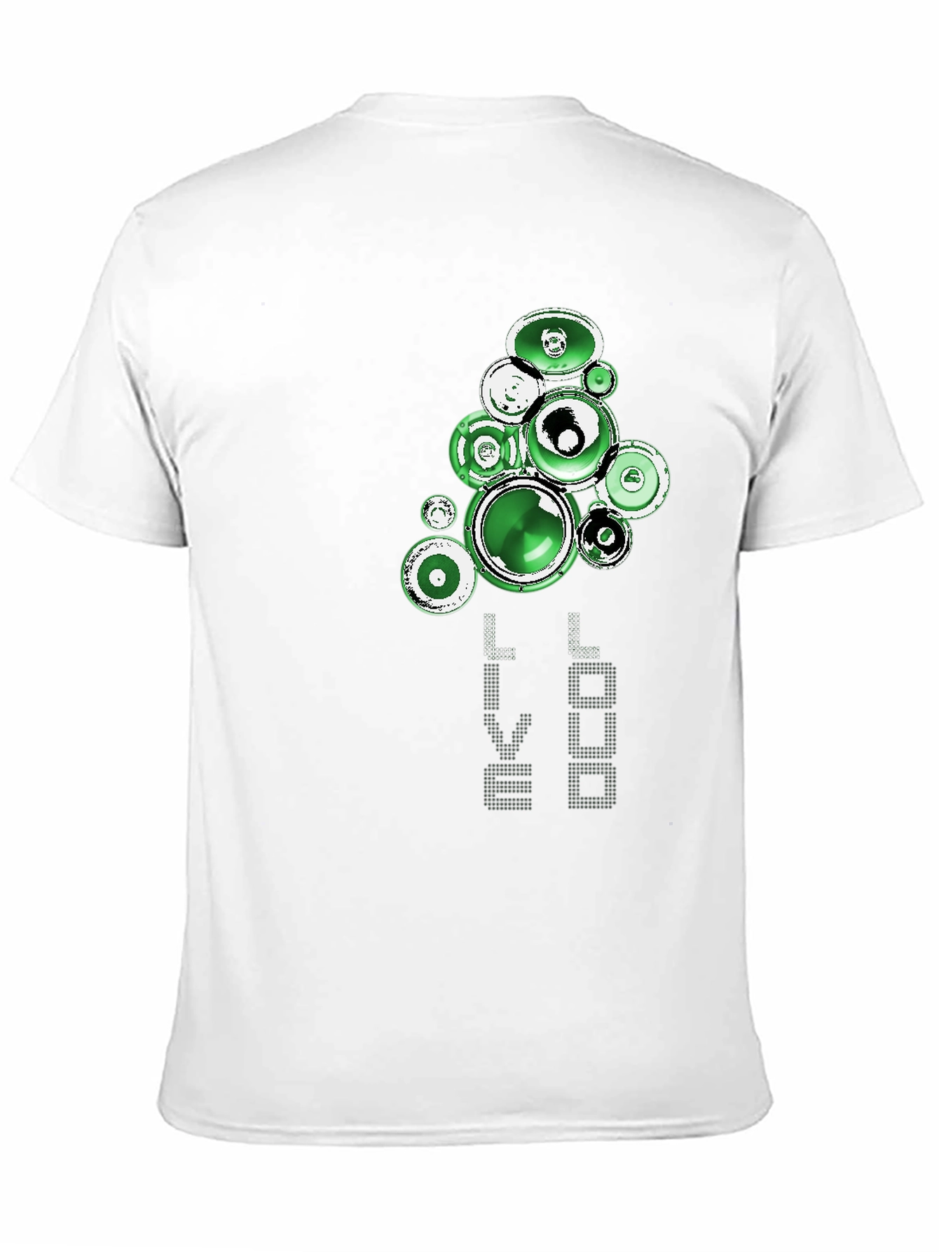 Green Speaker Graphic Black T-Shirt