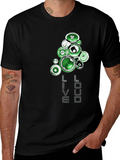 Green Speaker Graphic Black T-Shirt