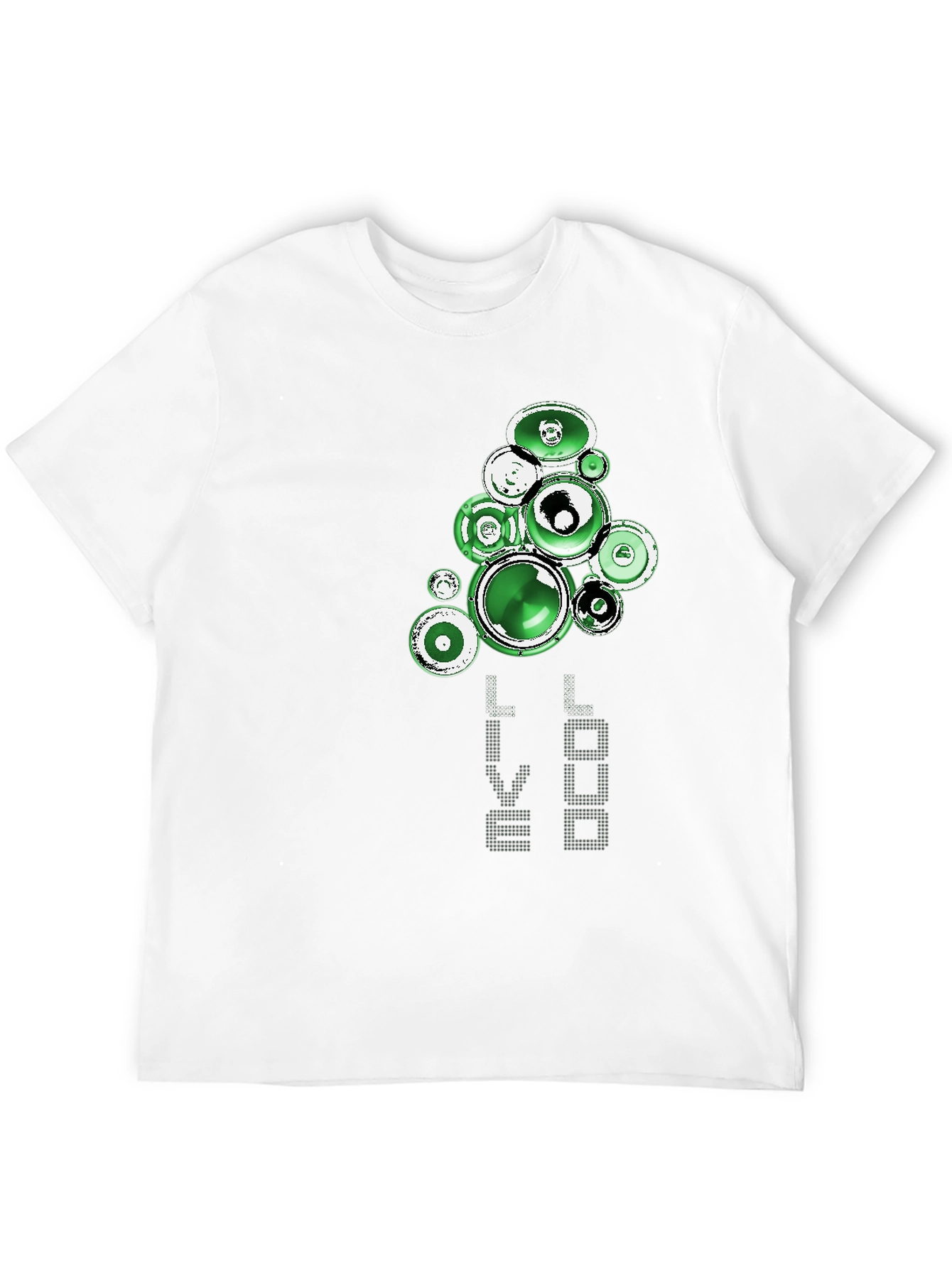 Green Speaker Graphic Black T-Shirt