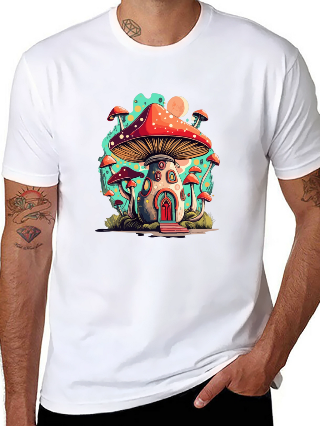 Mushroom House T-Shirt - Funky Graphic Tee