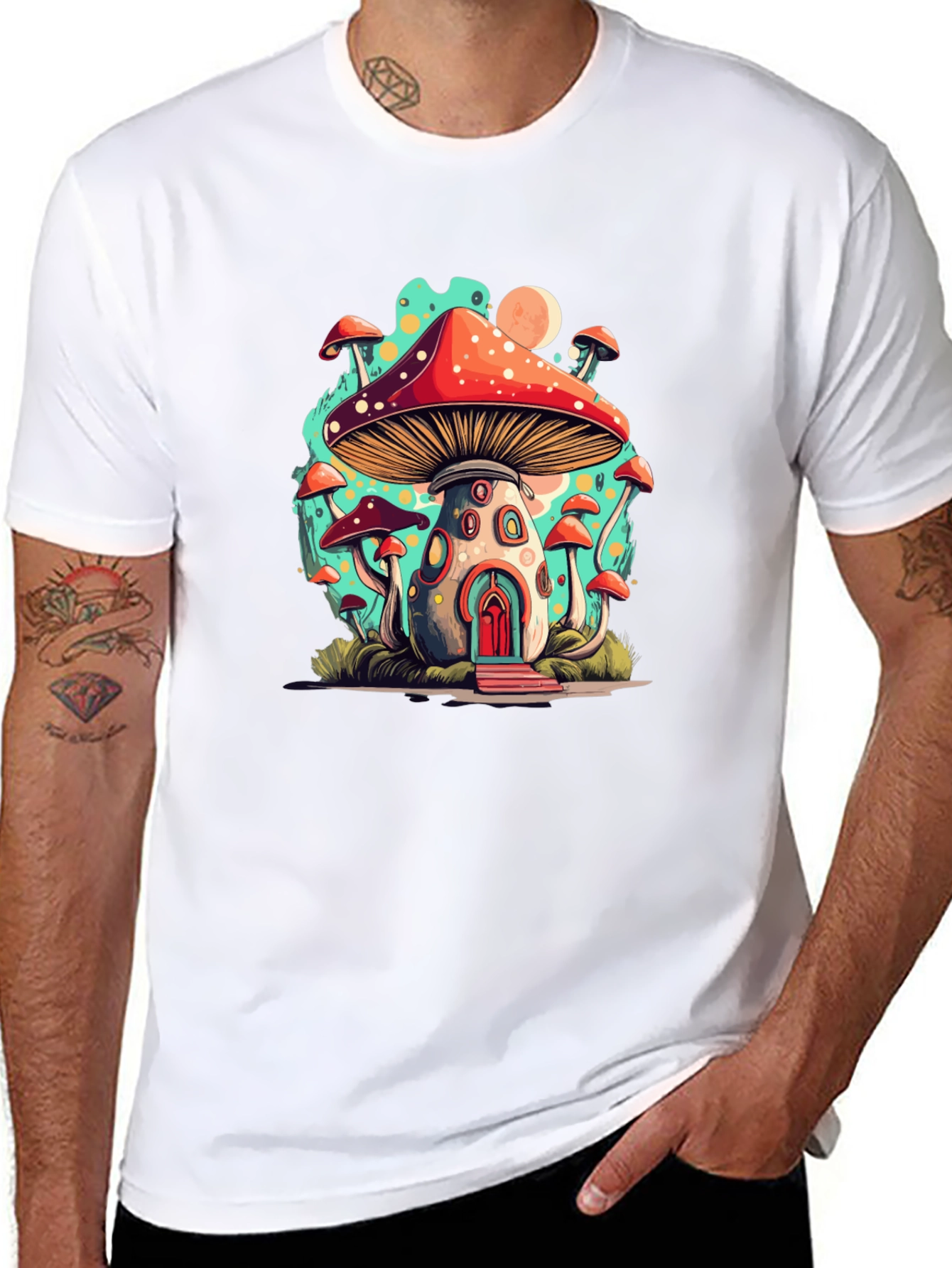 Mushroom House T-Shirt - Funky Graphic Tee
