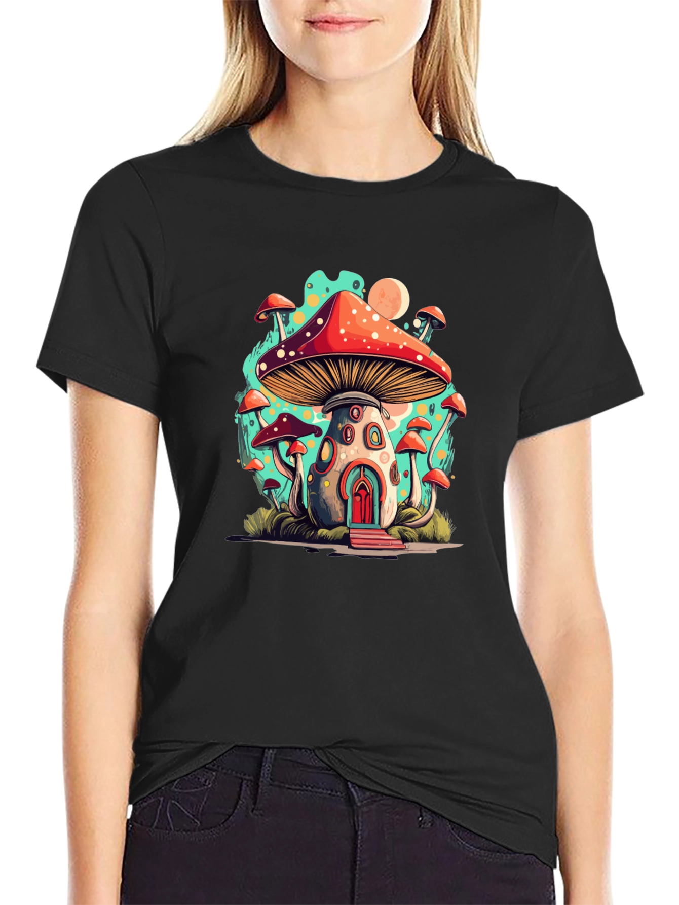 Mushroom House T-Shirt - Funky Graphic Tee