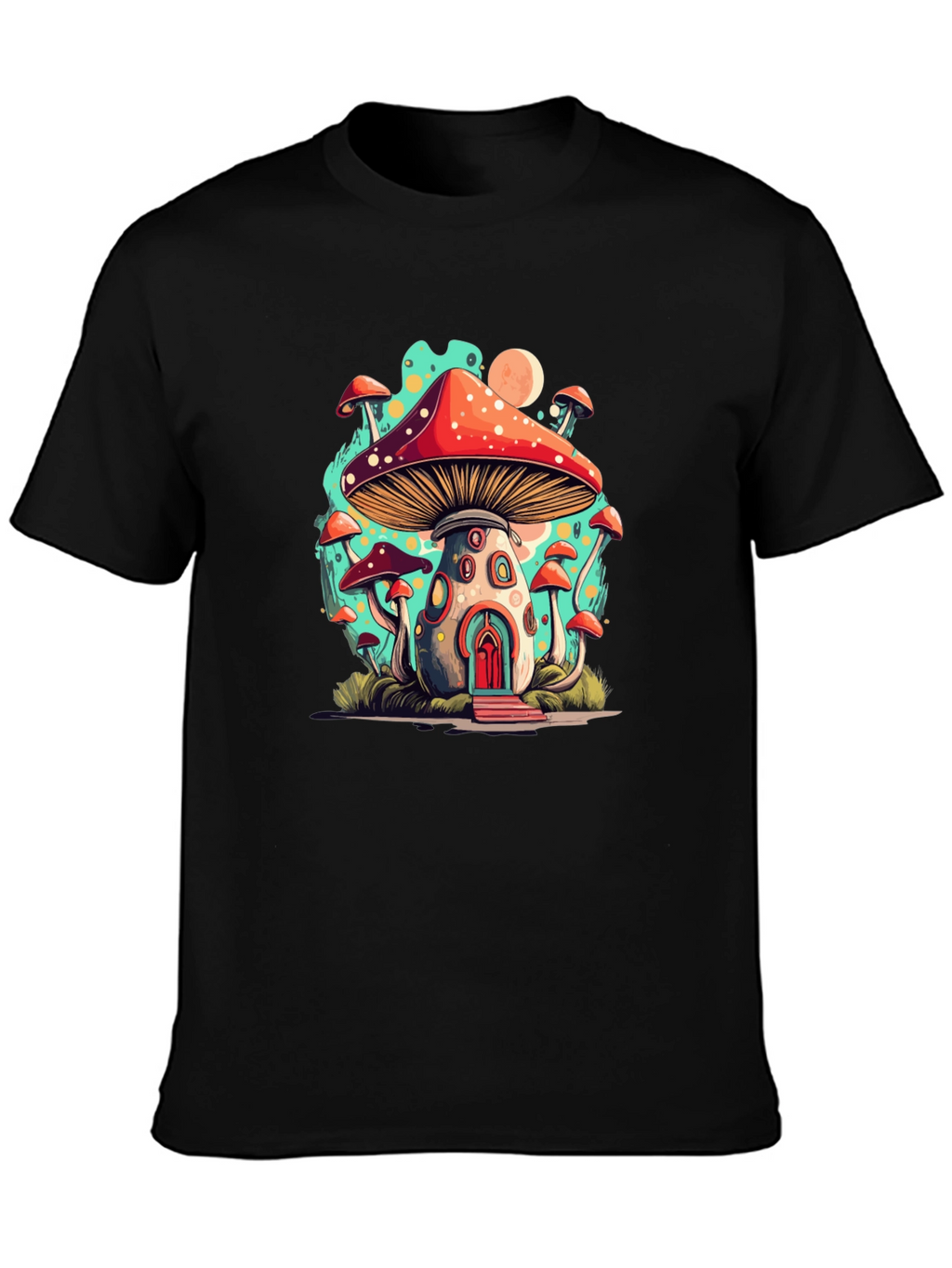 Mushroom House T-Shirt - Funky Graphic Tee