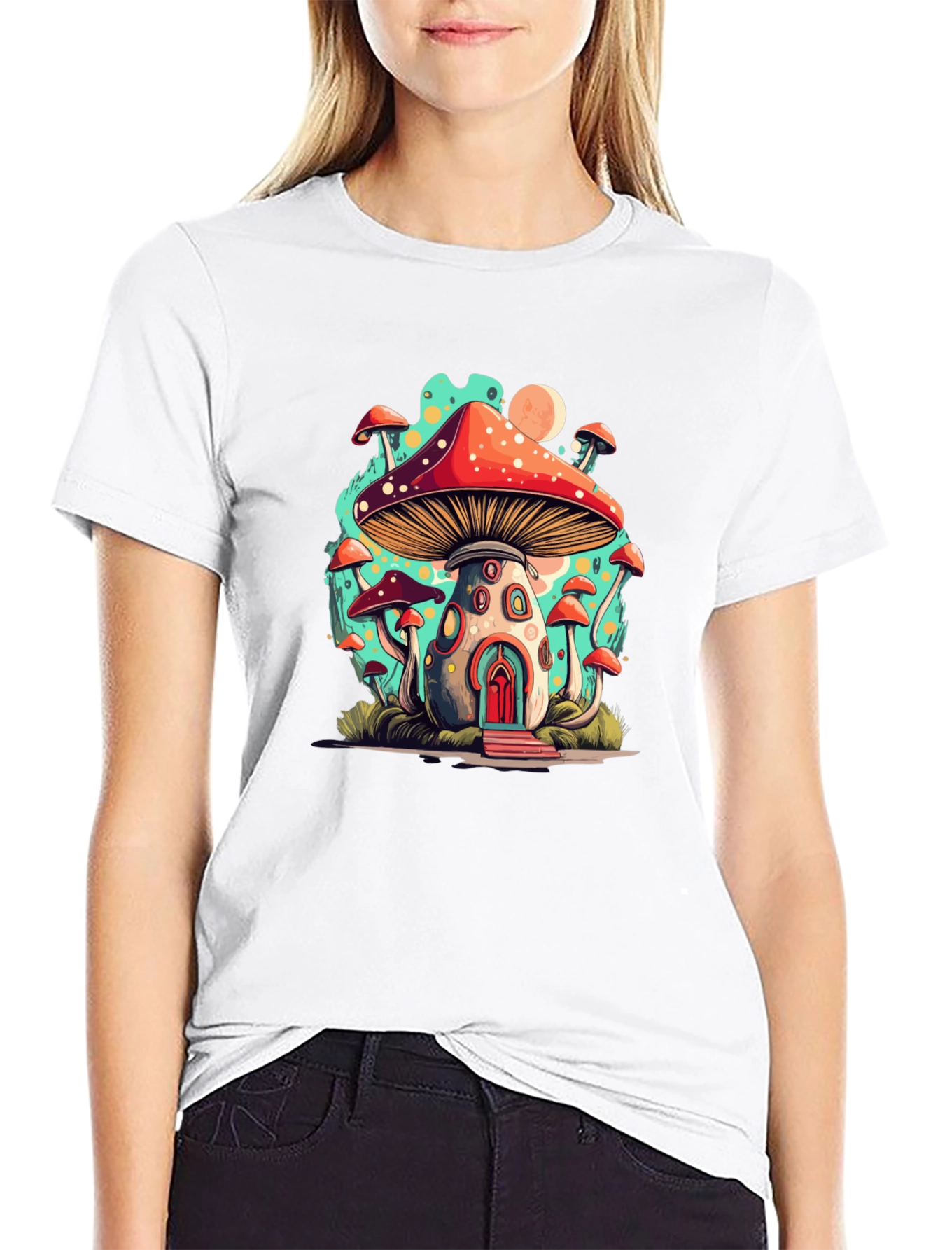 Mushroom House T-Shirt - Funky Graphic Tee