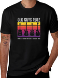 Old Guys Rule Classic Rock Guitar Graphic T-Shirt
