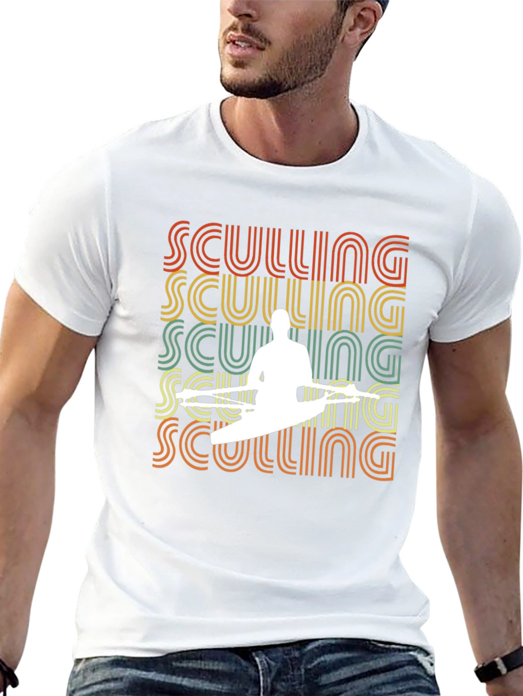 Retro Sculling T-Shirt | Row Boat Graphic Tee