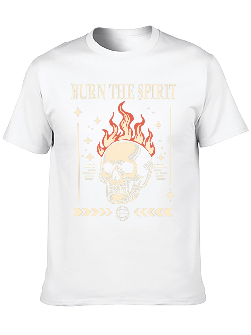 Burn the Spirit Graphic T-Shirt - Skull Design