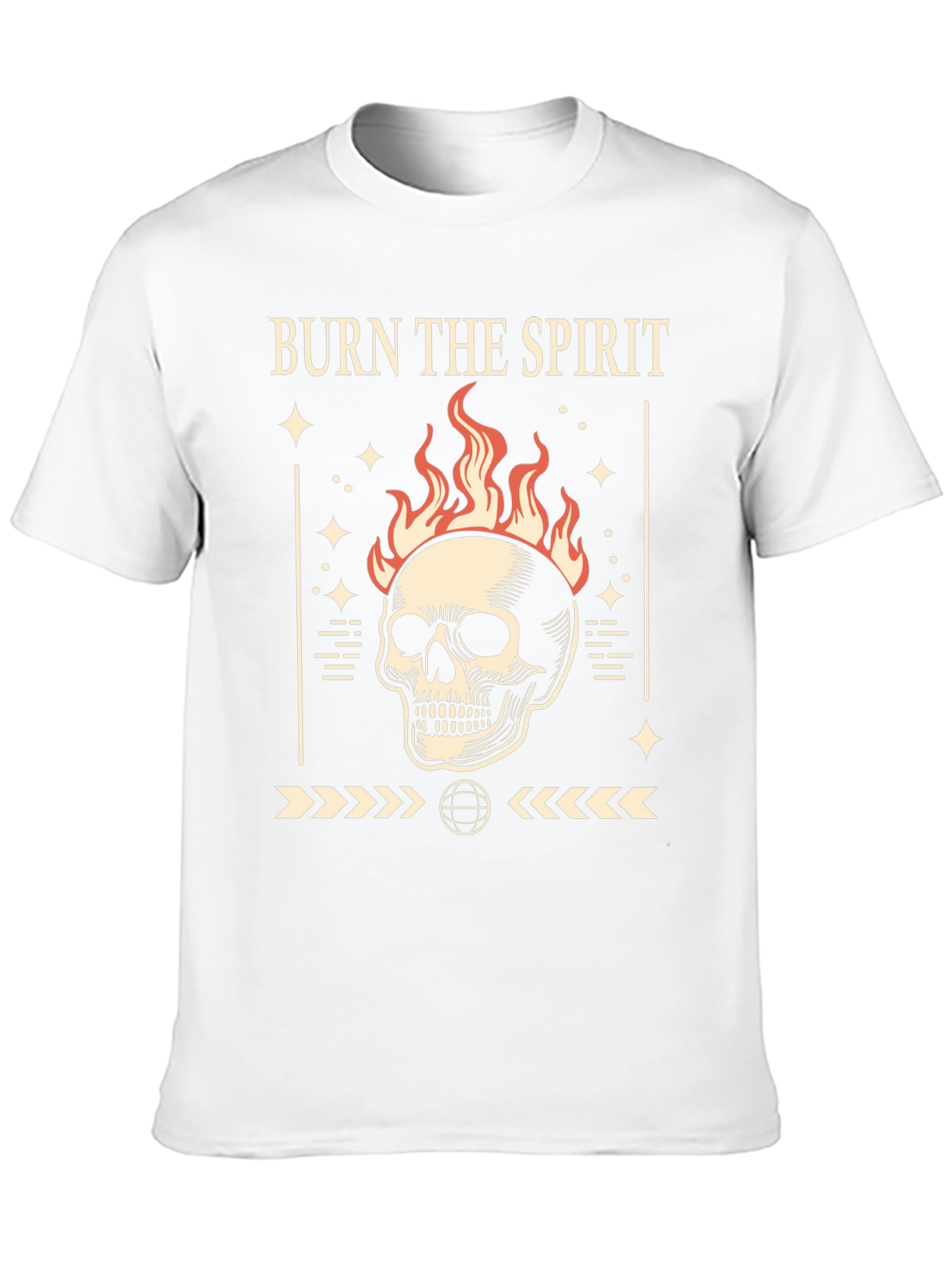Burn the Spirit Graphic T-Shirt - Skull Design