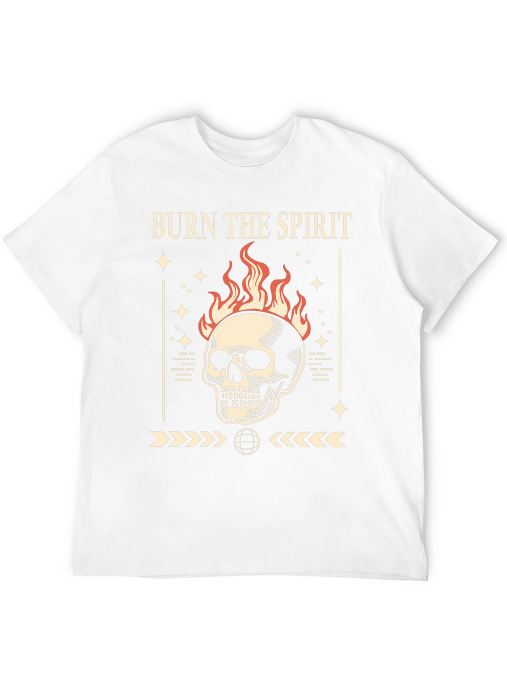 Burn the Spirit Graphic T-Shirt - Skull Design