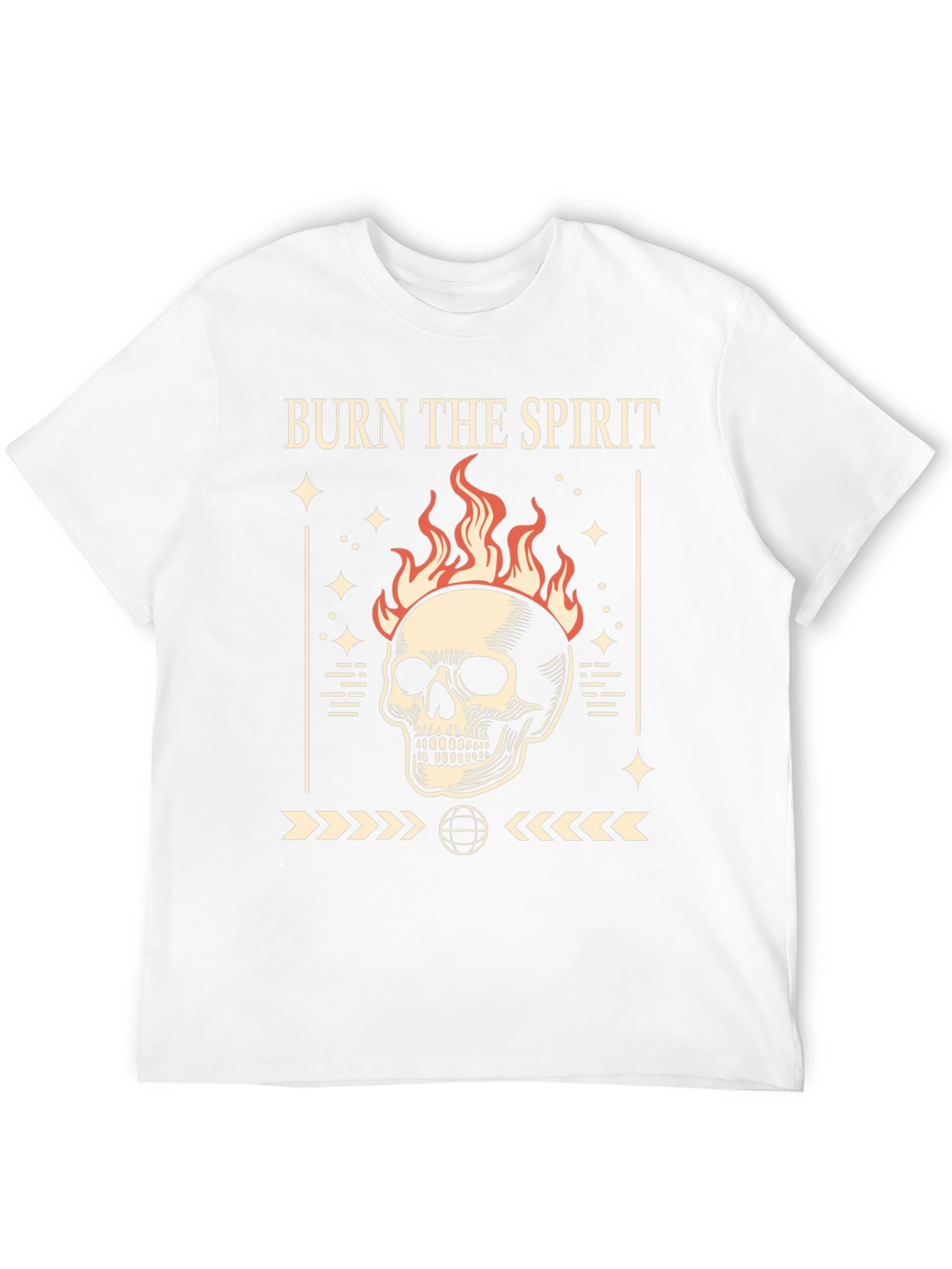 Burn the Spirit Graphic T-Shirt - Skull Design