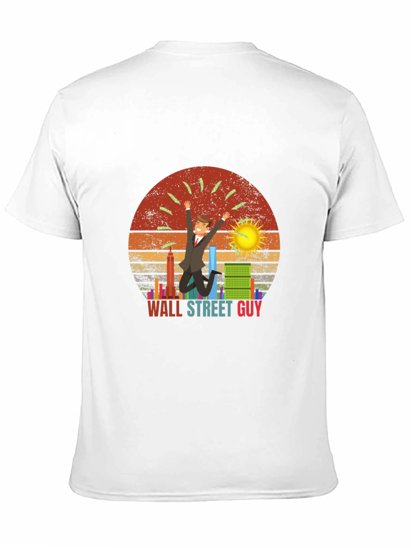 Wall Street Guy T-Shirt Black Graphic Tee