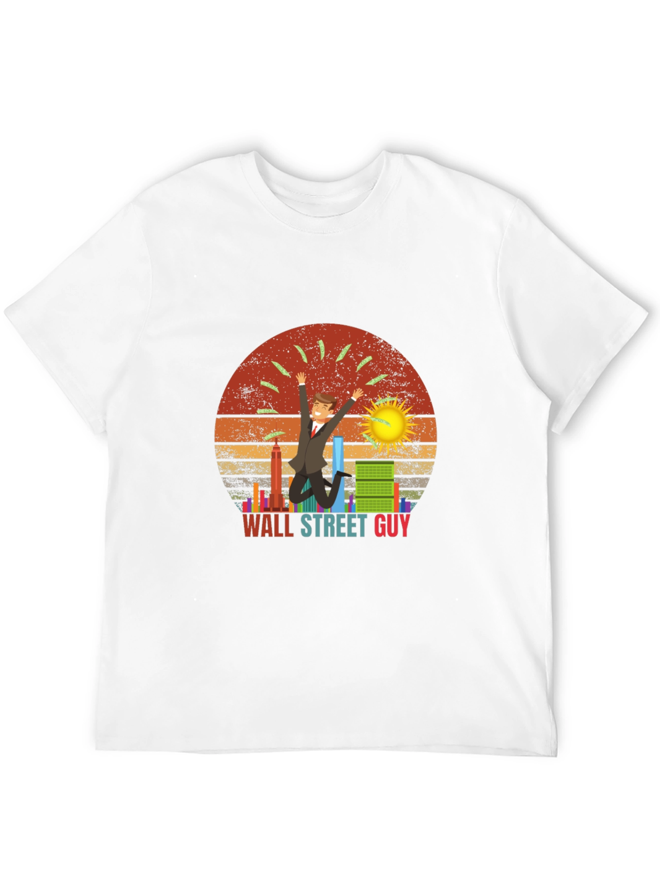 Wall Street Guy T-Shirt Black Graphic Tee