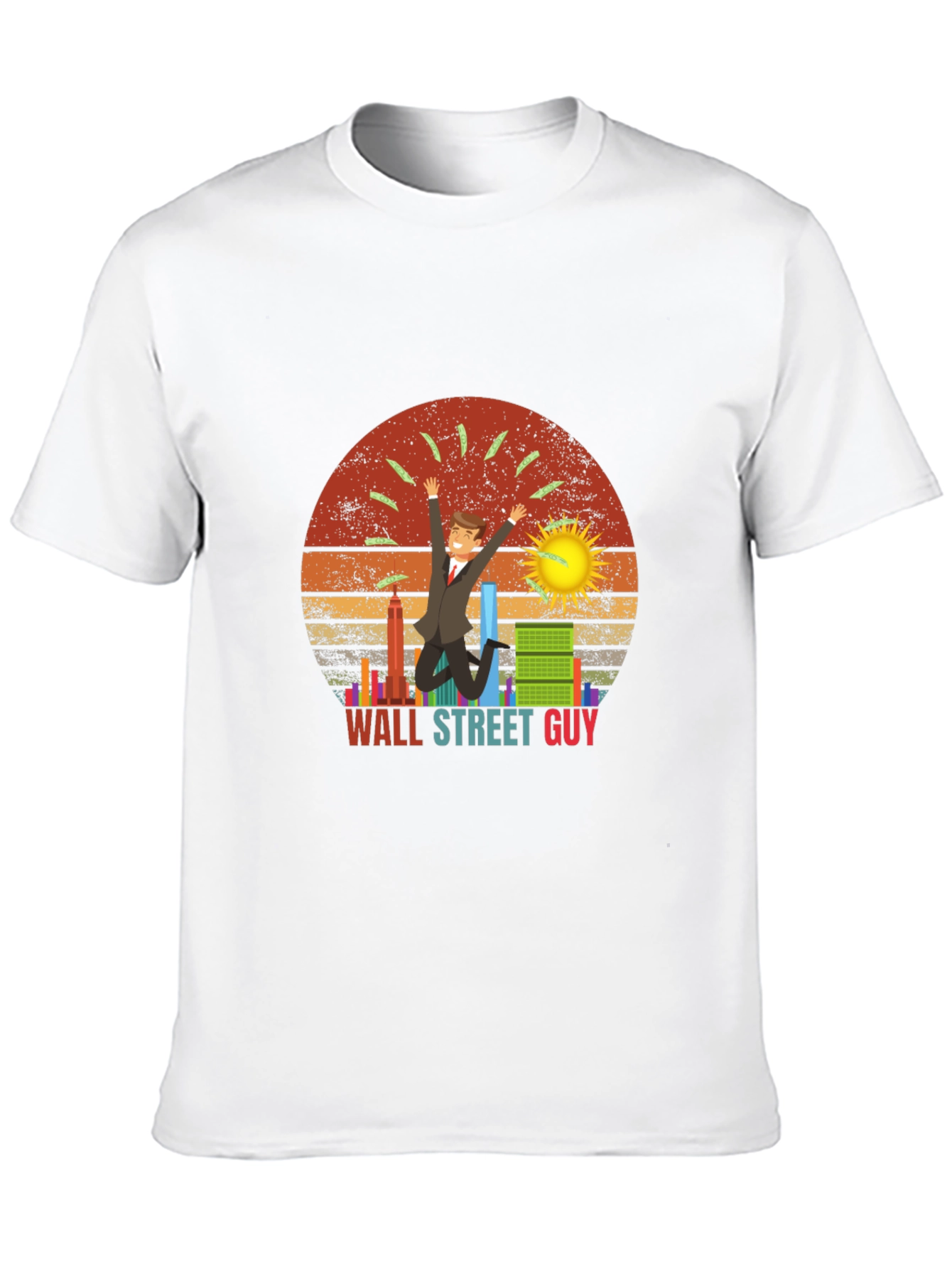 Wall Street Guy T-Shirt Black Graphic Tee