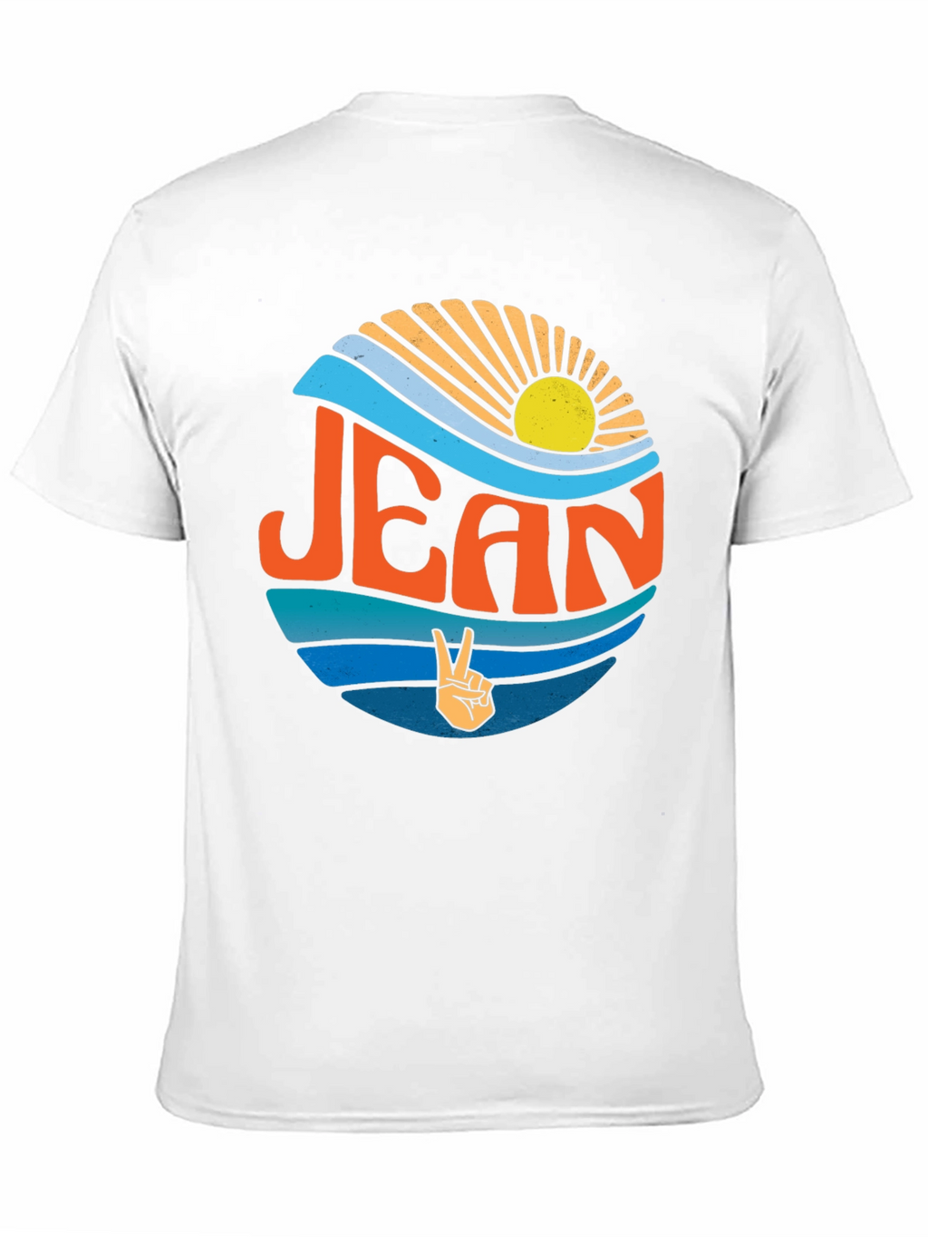 Retro JEAN Peace Sign Graphic T-Shirt