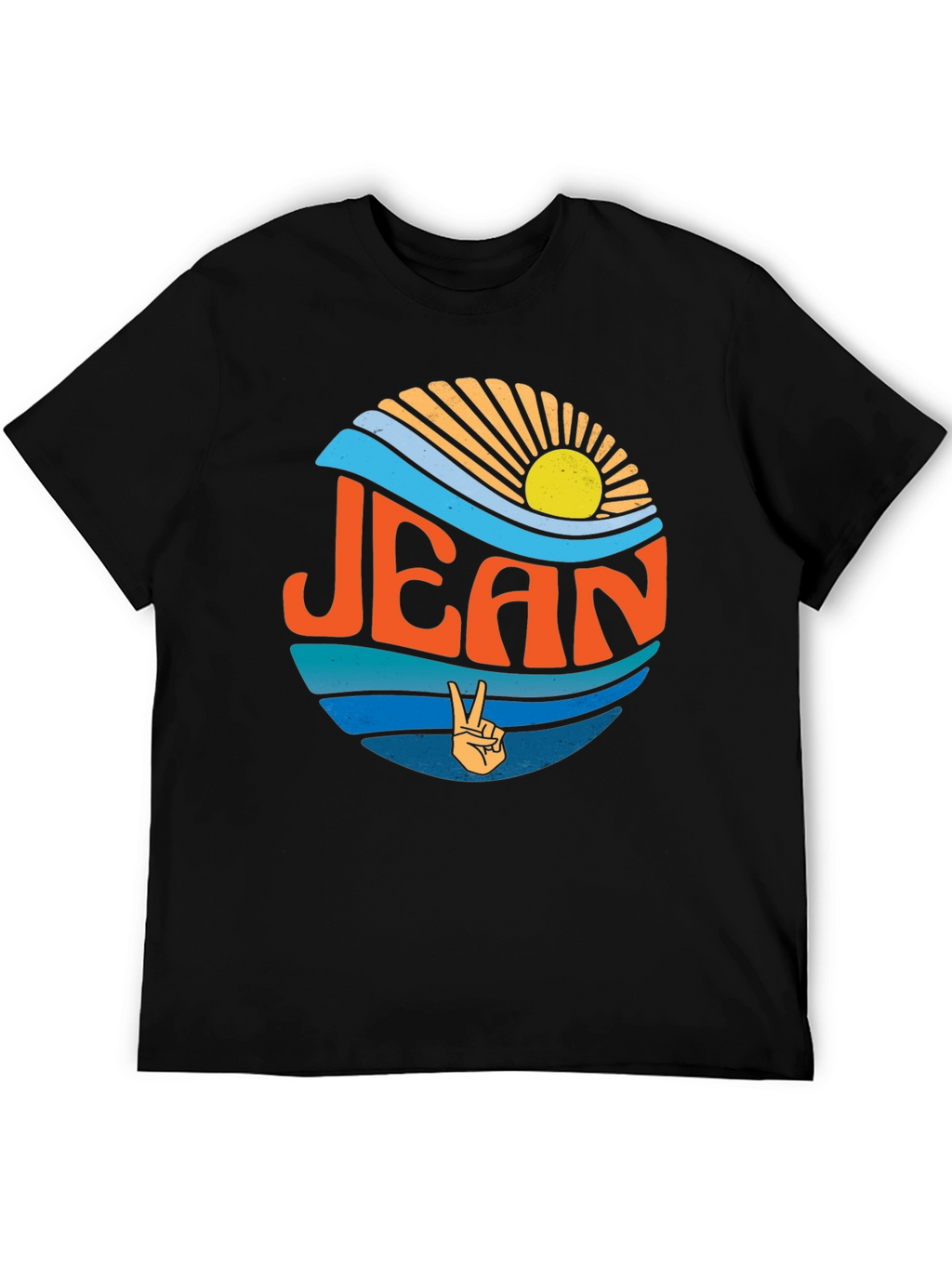 Retro JEAN Peace Sign Graphic T-Shirt