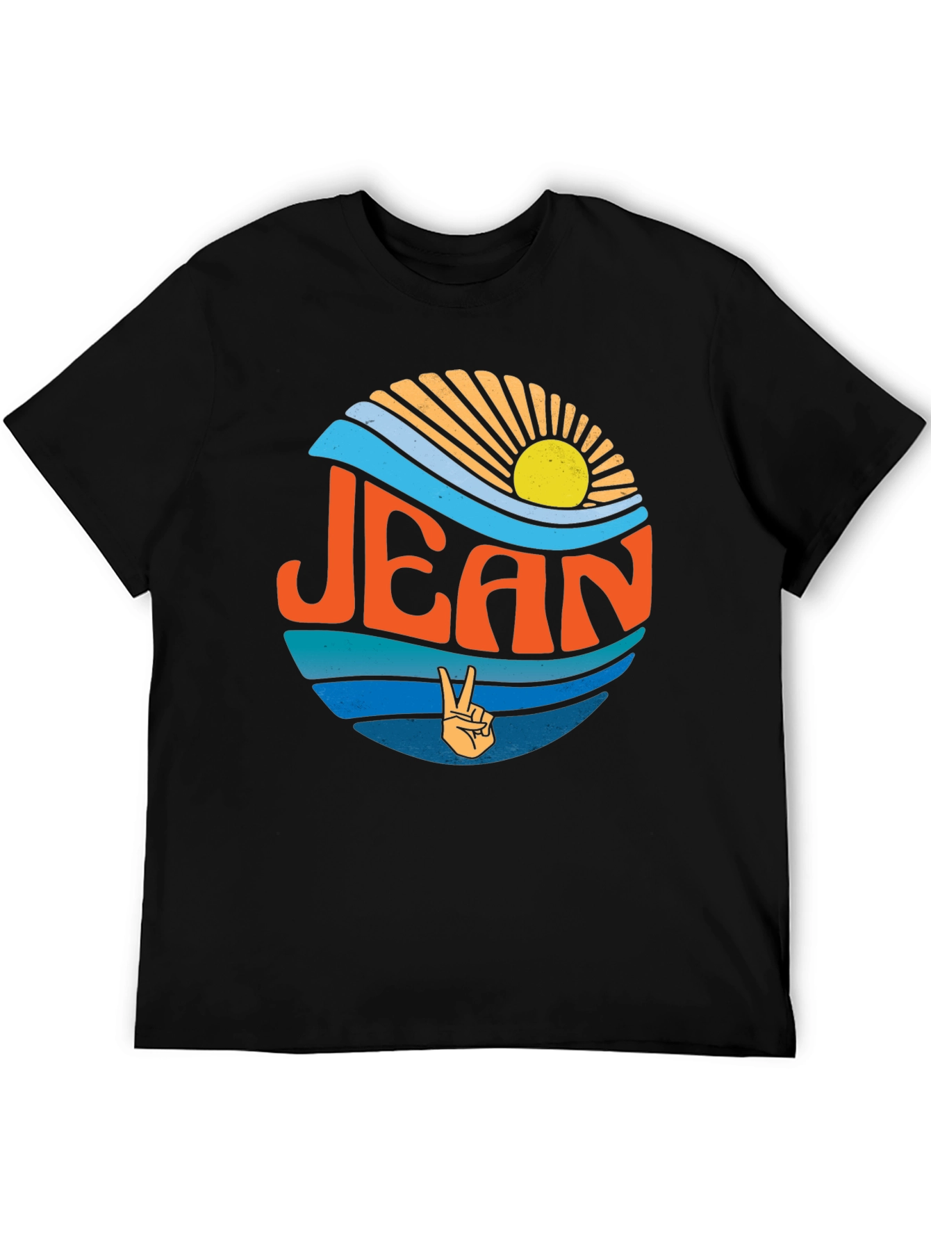 Retro JEAN Peace Sign Graphic T-Shirt