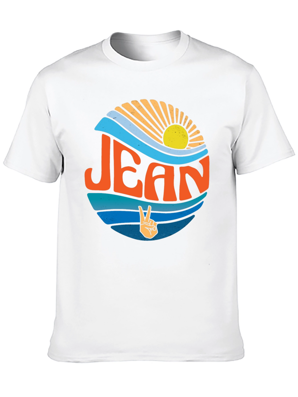 Retro JEAN Peace Sign Graphic T-Shirt