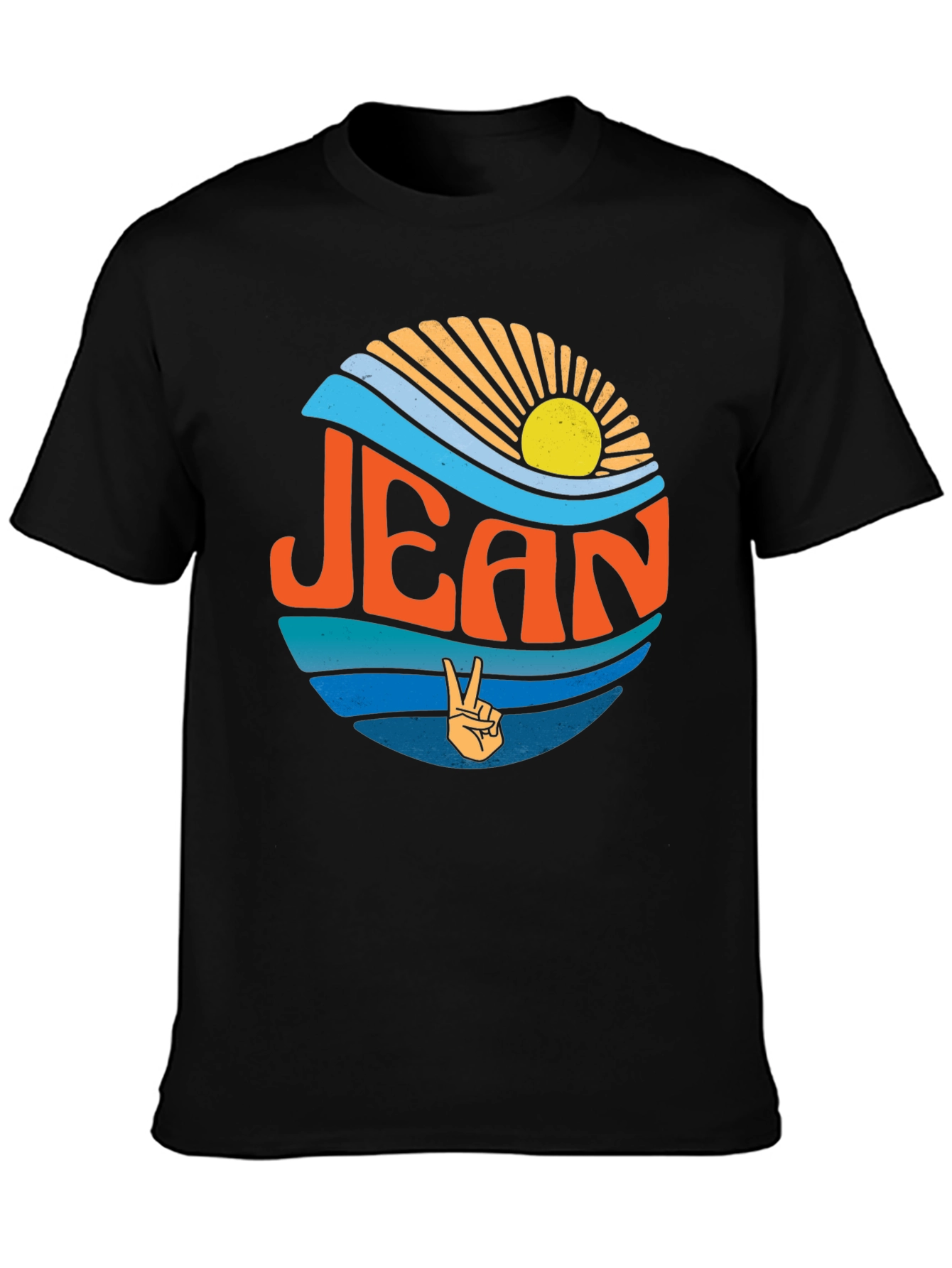 Retro JEAN Peace Sign Graphic T-Shirt