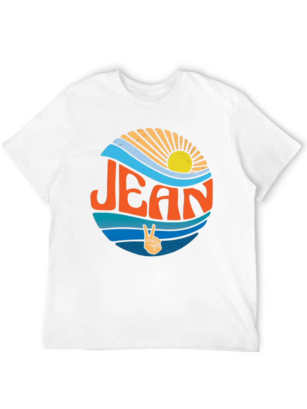 Retro JEAN Peace Sign Graphic T-Shirt
