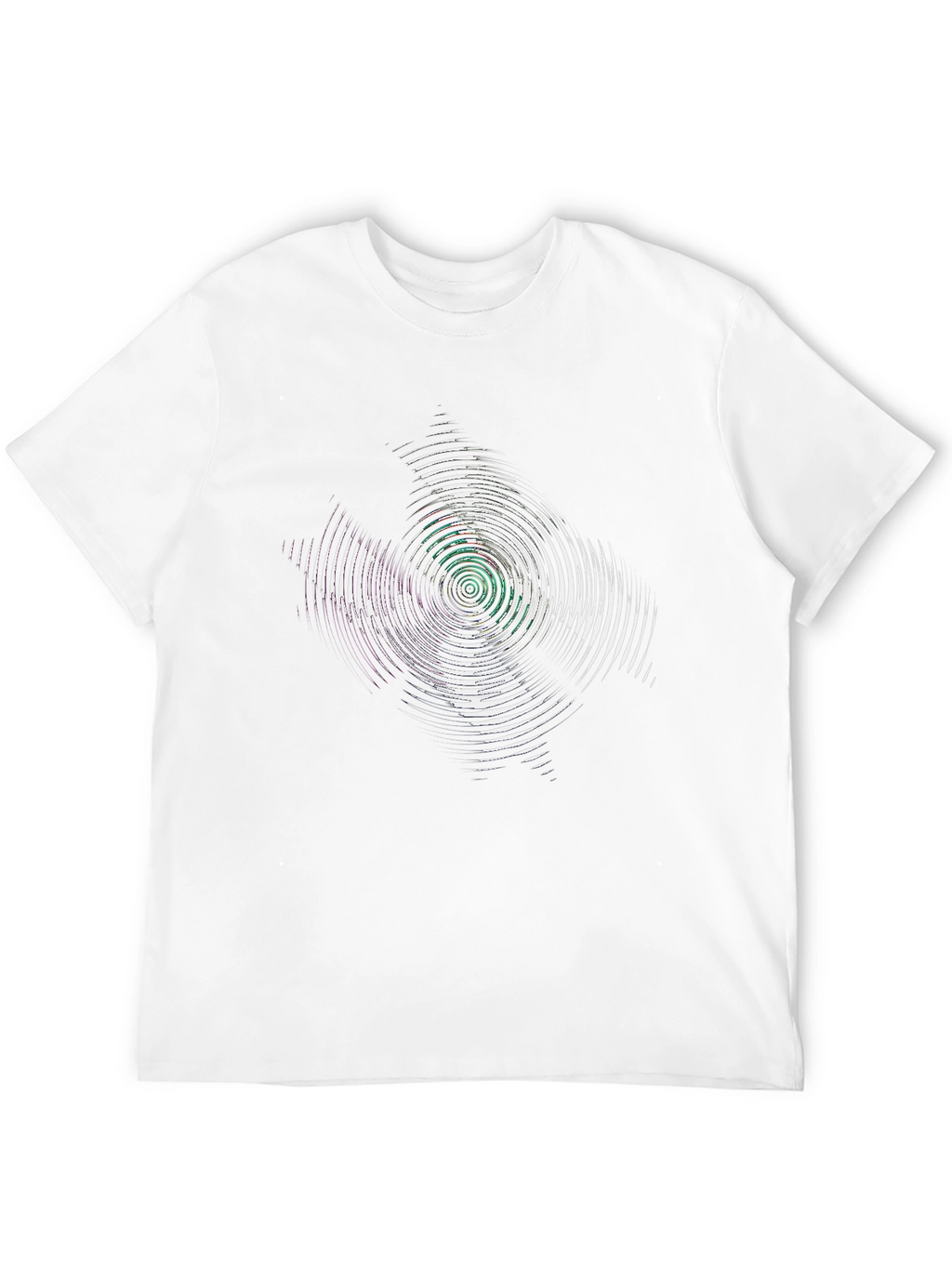Abstract Circular Graphic Print Black T-Shirt