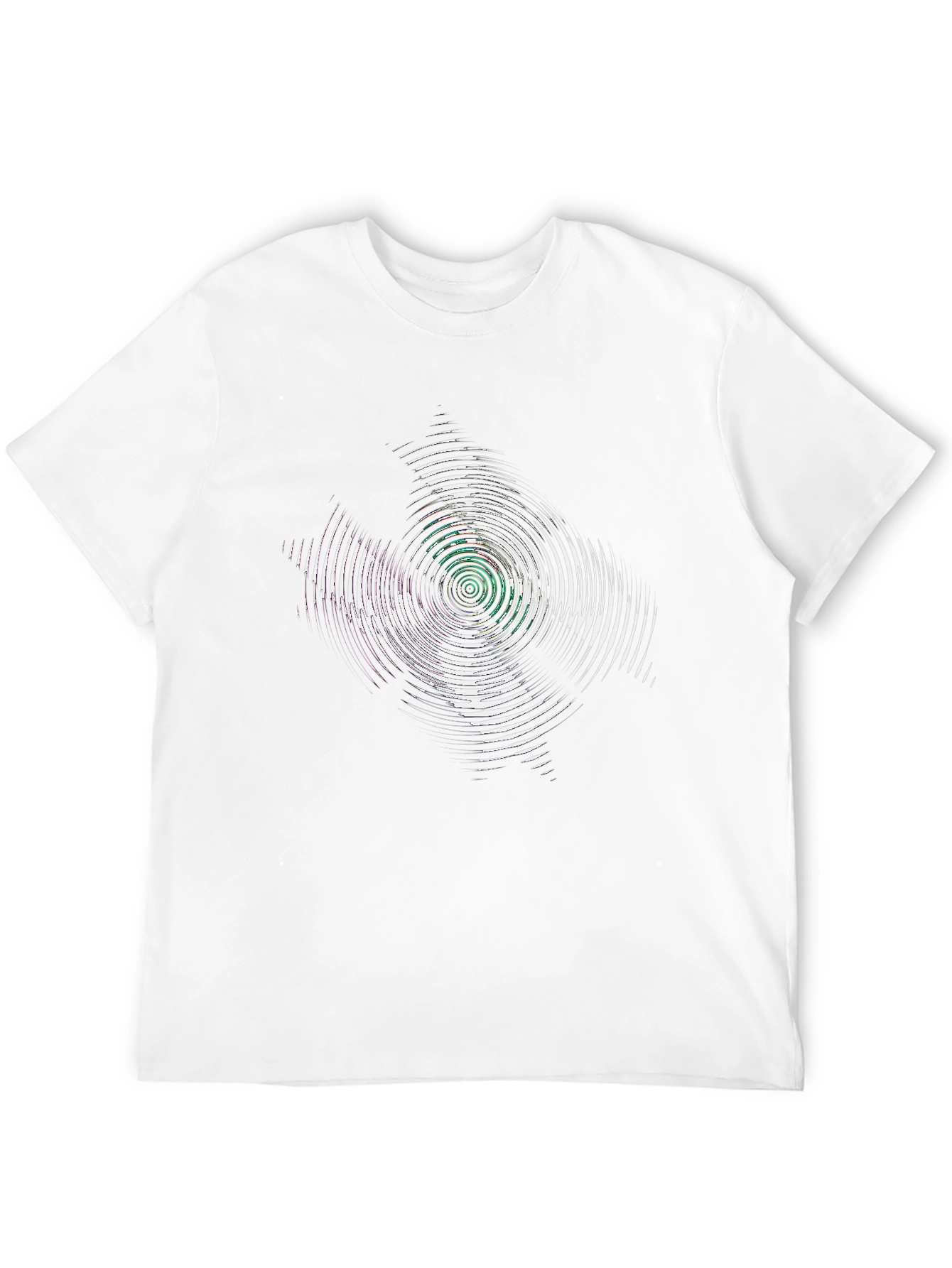 Abstract Circular Graphic Print Black T-Shirt